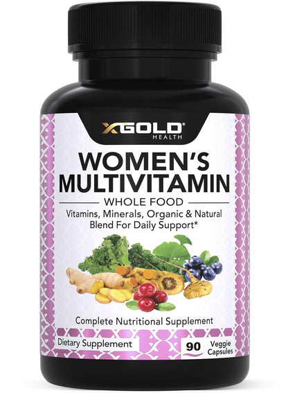 Vegan Women's Daily Multivitamin 50 Plus with Organic WholeFood Based Natural Ingredients, Ginger, Maca, Multi-Vitamin B Complex & More - Maple Wellness Supplements
