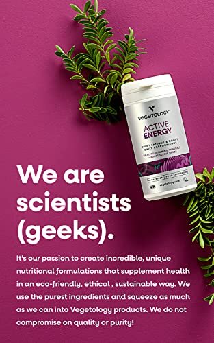 Vegetology Energy Supplements – Iron, Vitamin C & B2, B12, Folate & More – Vitamin Supple - Maple Wellness Supplements