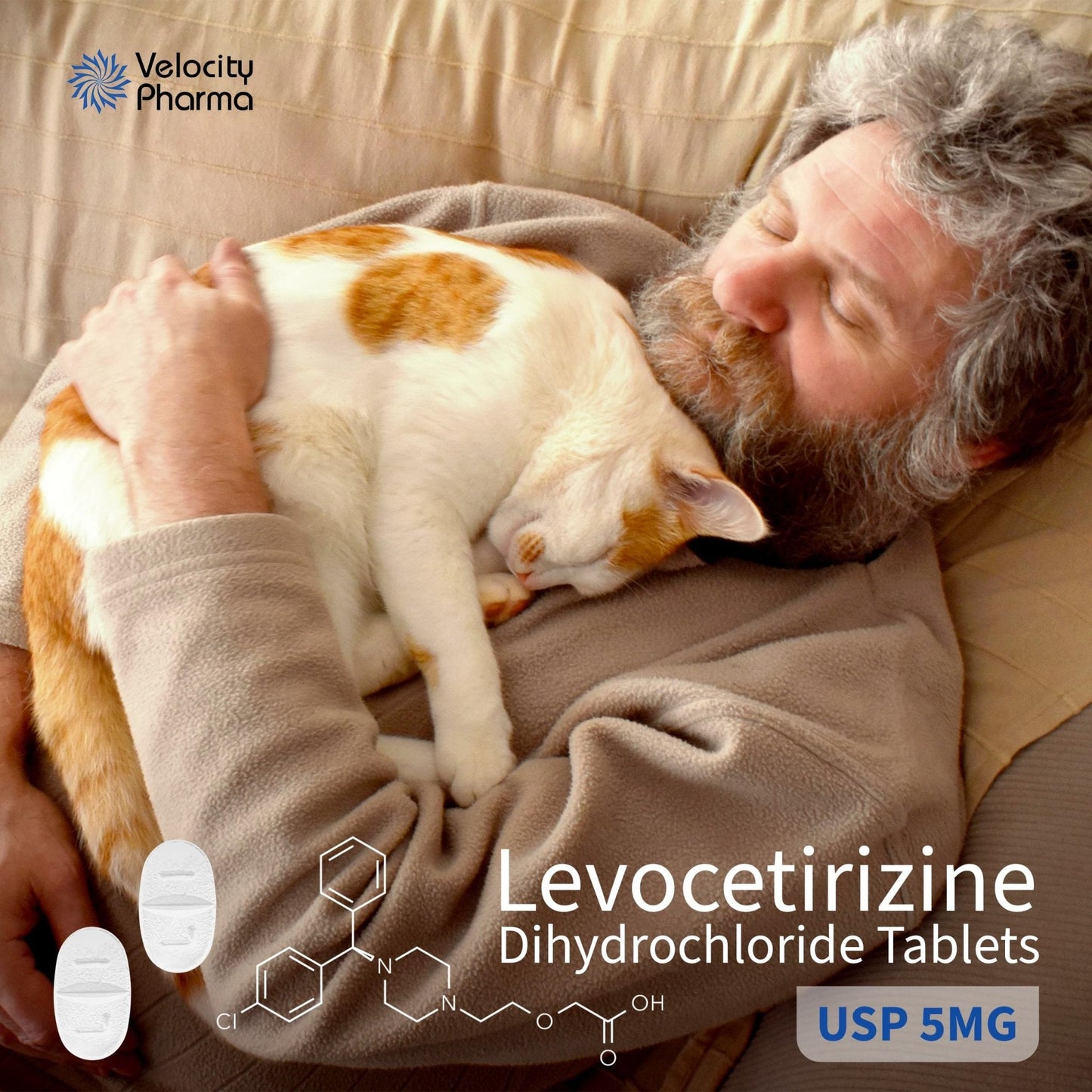 Velocity Pharma Levocetirizine Dihydrochloride 5mg USP Tablets, 24 Hour Allergy Relief Non-Drowsy Antihistamine, 360 Count - Maple Wellness Supplements