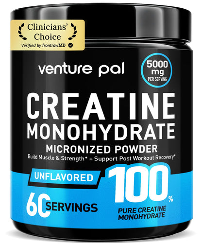 Venture Pal 100% Pure Micronized Creatine Monohydrate Powder, Unflavored Creatine for Women & Men, Vegan, Keto, Gluten Free, 5 g (5000mg) per Serving - Maple Wellness Supplements