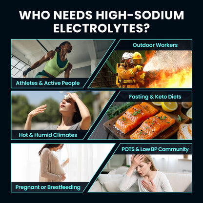 Venture Pal High Sodium Sugar Free Electrolytes Powder Packet, Zero Calories Hydration Packets with Vitamin, Sodium, Potassium & Magnesium, Electrolyte Drink Mix - Maple Wellness Supplements