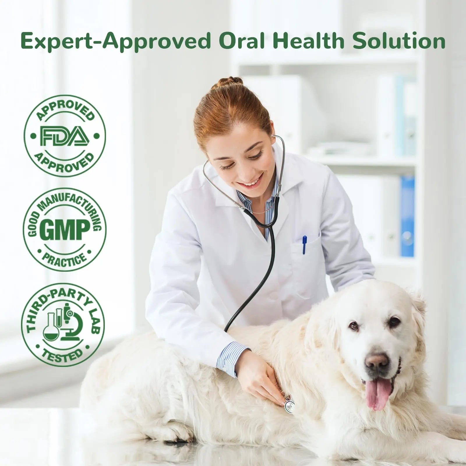 Vetriuntrix Dog Teeth Cleaning Powder, Dental Powder for Dogs Teeth Tartar Remove & Plaque Off, Fresh Breath for Dogs with Natural Plants Blend, Enzymes and Postbiotics, 300g - Maple Wellness Supplements