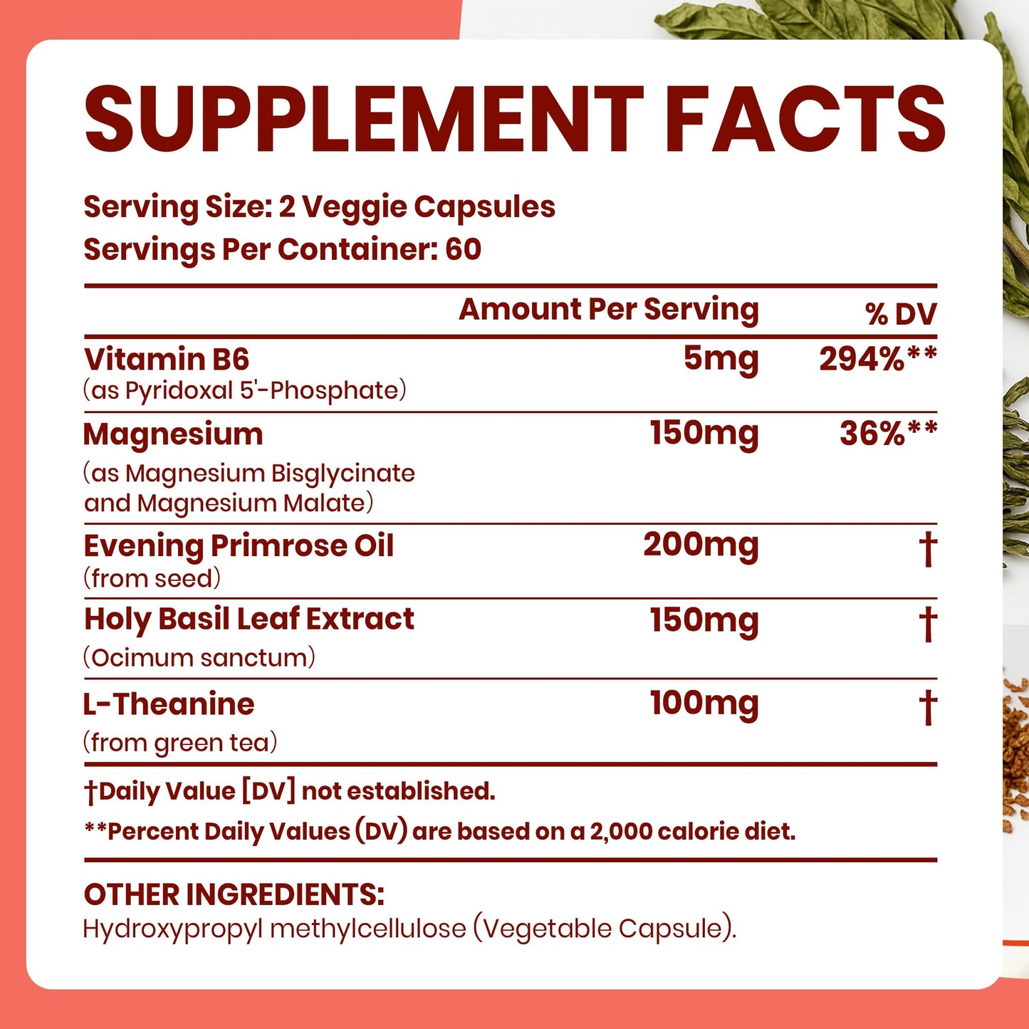 VEV Deep Calm Magnesium Complex for Women – Glycinate, Malate, B6, L-Theanine & Holy Basil – Support for Daily Magnesium & Stress Relief – 120 Vegan Capsules - Maple Wellness Supplements