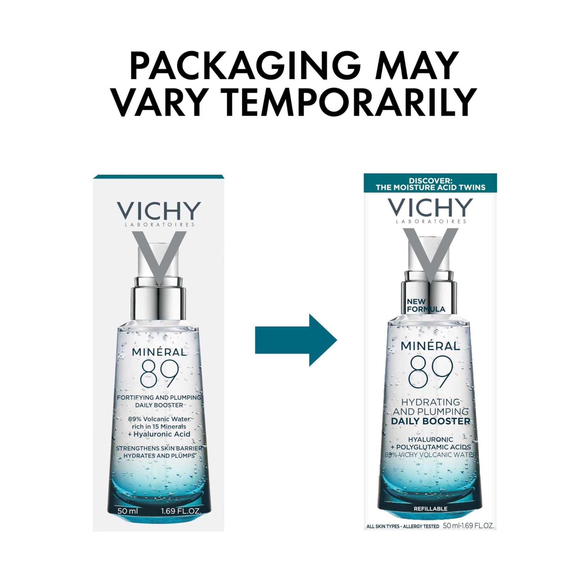 VICHY Mineral 89 Booster, Pure Hyaluronic Acid Serum for Face with Polyglutamic Acid for Skin Barrier Repair, Plumps & Hydrates - Maple Wellness Supplements