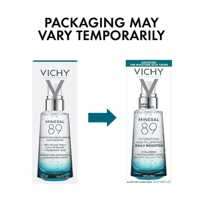 VICHY Mineral 89 Booster, Pure Hyaluronic Acid Serum for Face with Polyglutamic Acid for Skin Barrier Repair, Plumps & Hydrates - Maple Wellness Supplements