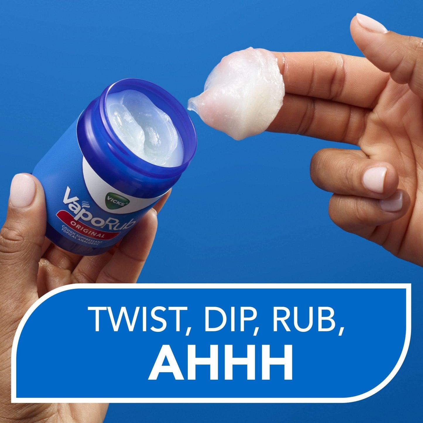 Vicks VapoRub, Original, Cough Suppressant, Topical Chest Rub & Analgesic Ointment, Medicated Vicks Vapors, Relief from Cough Due to Cold, Aches & Pains, 1.76oz - Maple Wellness Supplements