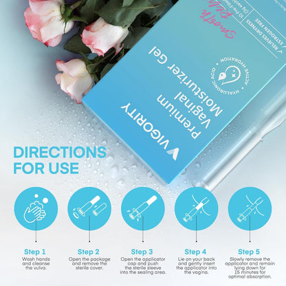 Vigority Vaginal Moisturizer Gel: Long Lasting Relief for Vaginal Dryness, Irritation & Intimate Discomfort with Hyaluronic Acid & Vitamin E – Hormone-Free Feminine Care – 10 Pre-Filled Applicators - Maple Wellness Supplements