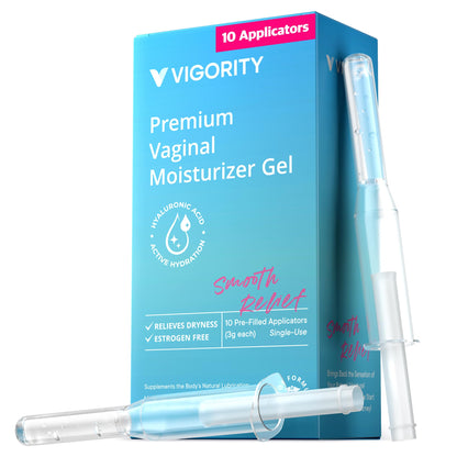 Vigority Vaginal Moisturizer Gel: Long Lasting Relief for Vaginal Dryness, Irritation & Intimate Discomfort with Hyaluronic Acid & Vitamin E – Hormone-Free Feminine Care – 10 Pre-Filled Applicators - Maple Wellness Supplements