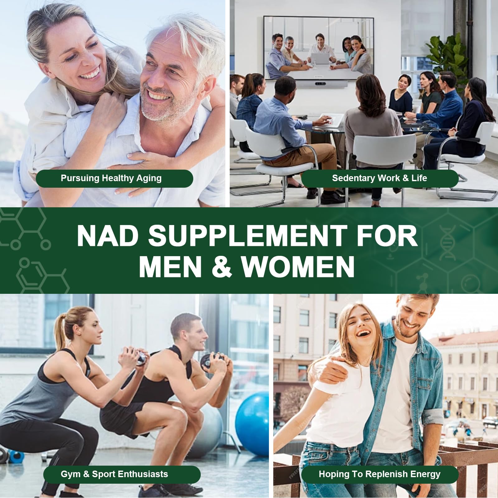 Vikaywoo NAD Supplement 1585 Mg -True NAD & Resveratrol, NMN Alternative Liposomal NAD+ for Women & Men, Support Cellular Health, Stamina & Healthy Aging - 120 Capsules - Maple Wellness Supplements