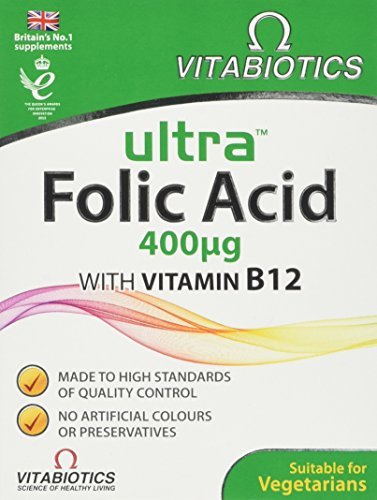 Vitabiotics Ultra Folic Acid Tablets 400 mcg Vitamin B9 with Vitamin B12-60 Tablets - Maple Wellness Supplements