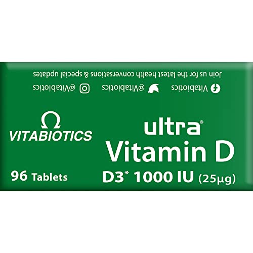 Vitabiotics Ultra Vitamin D Tablets 1000IU Optimum Level -96 count (Pack of 1) - Maple Wellness Supplements