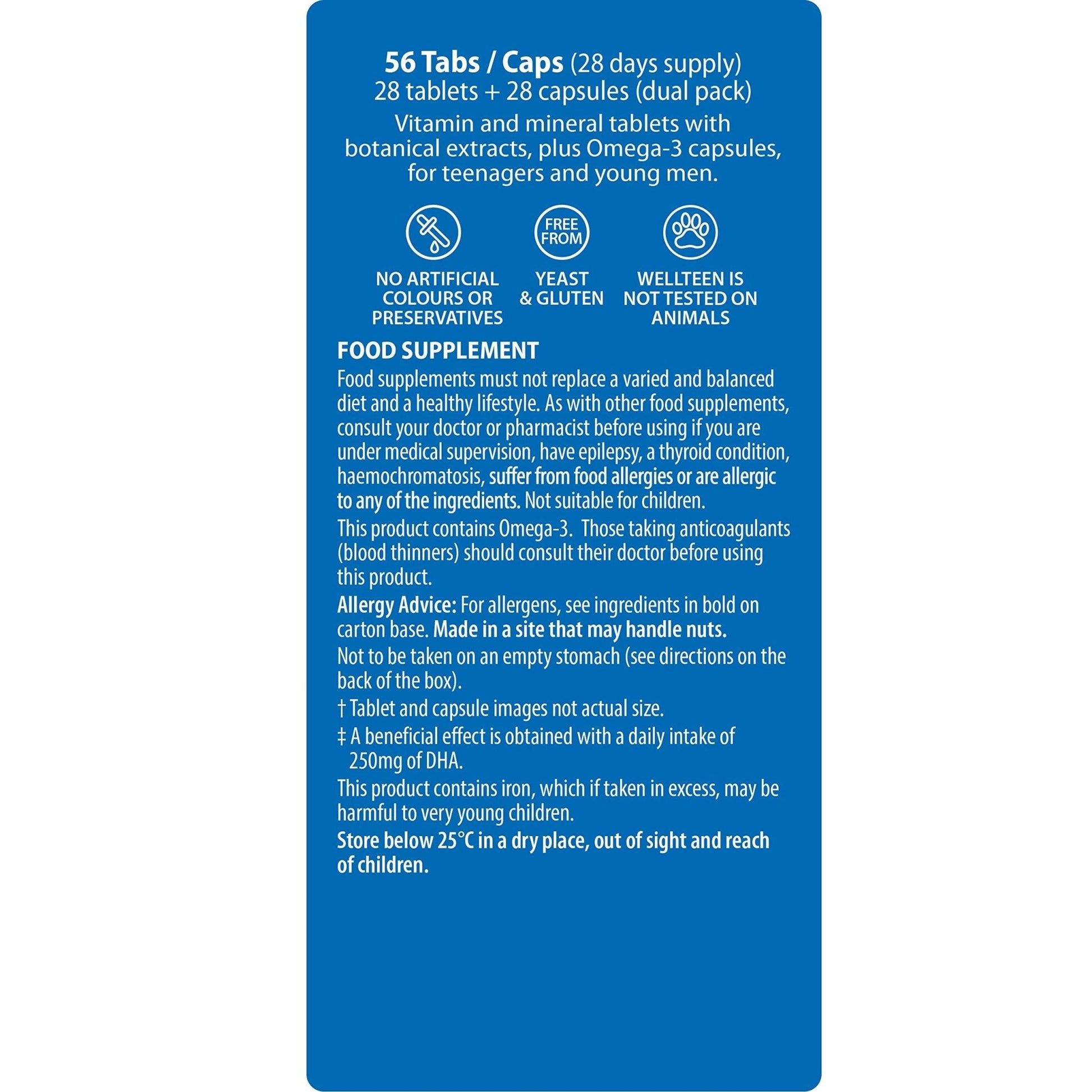 Vitabiotics Wellteen Him Plus Tablets/Capsules, 56 Count (Pack of 1) - Maple Wellness Supplements