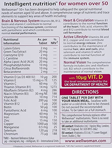 Vitabiotics Wellwoman 50+, 30 Tablets, Pack of 1 - Maple Wellness Supplements