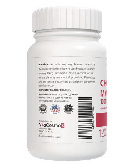 VitaCosmoX Choline and Myo-Inositol Supplement, 1000 mg Each, 120 Veggie Capsules 100% Vegetarian, Non-GMO & Gluten Free - Maple Wellness Supplements