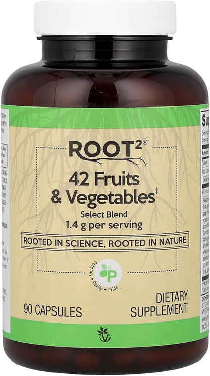 Vitacost Root2®, 42 Fruits & Vegetables, 90 Capsules - Maple Wellness Supplements