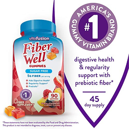 Vitafusion Fiber Well Sugar Free Fiber Supplement & Chewable Calcium Gummy Vitamins - Maple Wellness Supplements