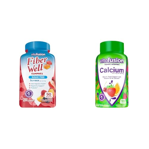Vitafusion Fiber Well Sugar Free Fiber Supplement & Chewable Calcium Gummy Vitamins - Maple Wellness Supplements