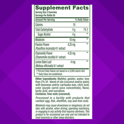 vitafusion Max Strength 10 mg Melatonin Gummies, Strawberry Flavored, Adult Melatonin Gummy Vitamin Supplement, 100 Count, 50 Day Supply - Maple Wellness Supplements