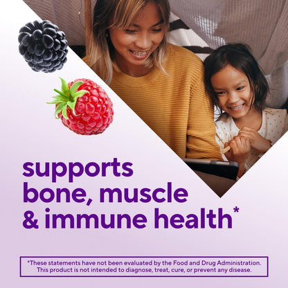 vitafusion Vitamin D3 Gummies, Bone and Immune Support, Peach, Blackberry, Strawberry Flavored - Maple Wellness Supplements