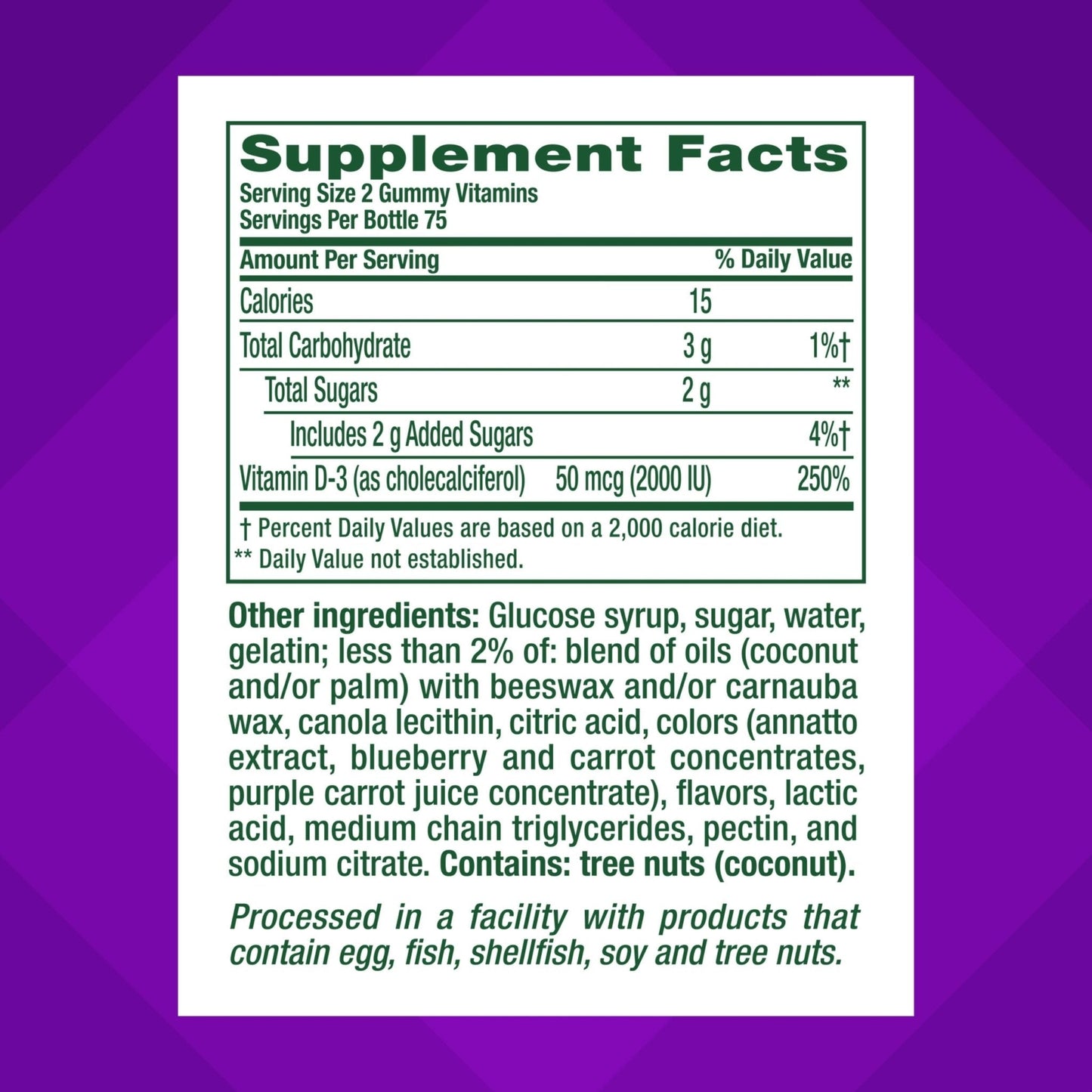 vitafusion Vitamin D3 Gummies, Bone and Immune Support, Peach, Blackberry, Strawberry Flavored - Maple Wellness Supplements