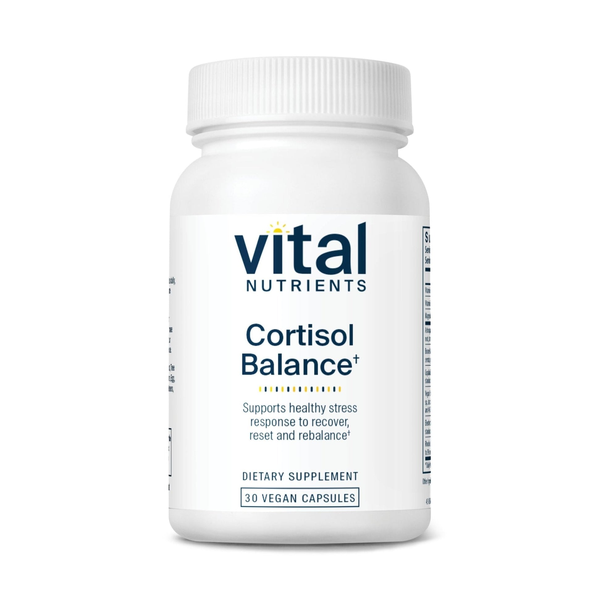 Vital Nutrients Cortisol Balance - Vegan Stress Relief Supplement - Cortisol Manager Supports Energy & Stress Levels - Ashwagandha & Magnesium for Relaxation - Gluten, Dairy, Soy Free - 30 Capsules - Maple Wellness Supplements