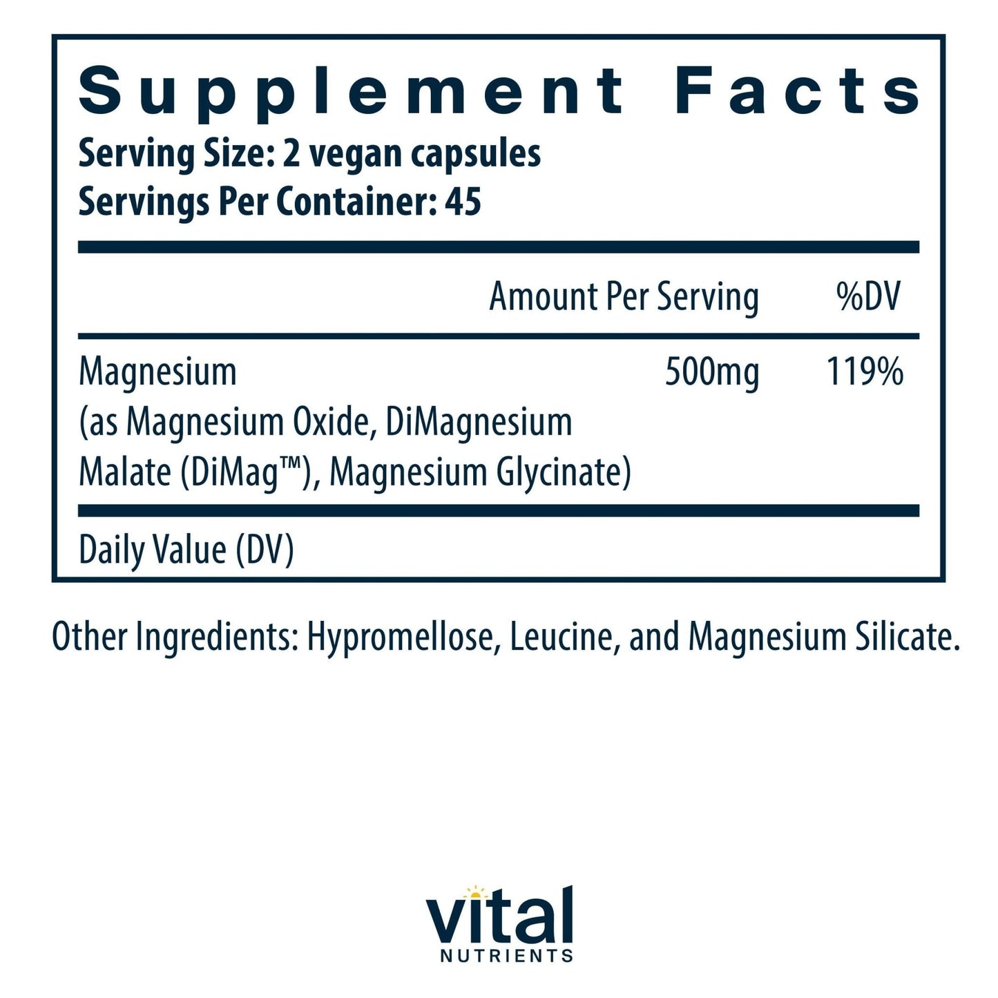 Vital Nutrients Triple Magnesium Complex Supplement | Vegan Magnesium Glycinate, Malate & Oxide 250mg | Easily Absorbed Magnesium Supplement for Stress, Muscle, Heart, Bone Support | 90 Capsules - Maple Wellness Supplements