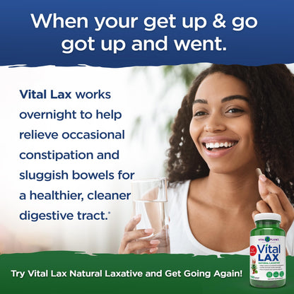 Vital Planet - Vital Lax Natural Laxative Cleanse Supplement for Occasional Constipation, with Magnesium Hydroxide, Slippery Elm, Aloe, - Maple Wellness Supplements