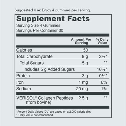 Vital Proteins Collagen Gummies, 2.5g of Clinically-Tested Collagen for Hair, Skin - Maple Wellness Supplements