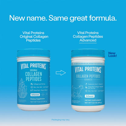 Vital Proteins Collagen Peptides Powder, 9.33 oz Unflavored + 14 oz Unsweetened Plant - Maple Wellness Supplements