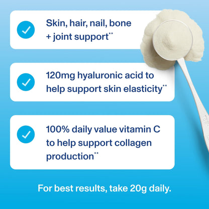 Vital Proteins Collagen Peptides Powder Advanced with Hyaluronic Acid & Vitamin C, Collagen Supplements, Unflavored, 12 Servings - Maple Wellness Supplements