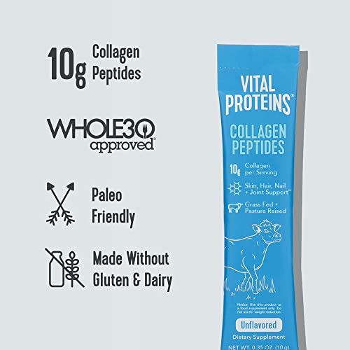 Vital Proteins Collagen Peptides Powder Supplement Travel Packs, Hydrolyzed Collagen - Maple Wellness Supplements