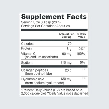 Vital Proteins Collagen Peptides with Hyaluronic Acid and Vitamin C, Shrink-Wrapped - Maple Wellness Supplements