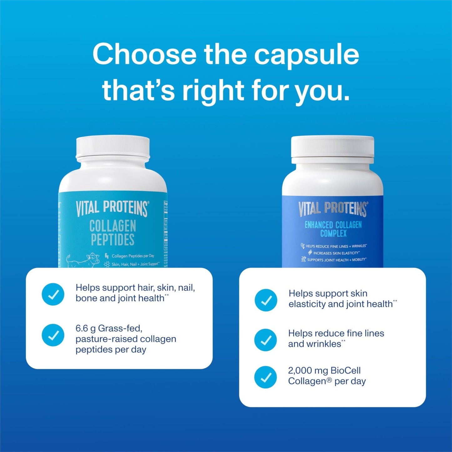 Vital Proteins® Enhanced Collagen Complex Capsules with BioCell Collagen® - Supports Skin Elasticity, Joint Health and Helps Reduce - Maple Wellness Supplements