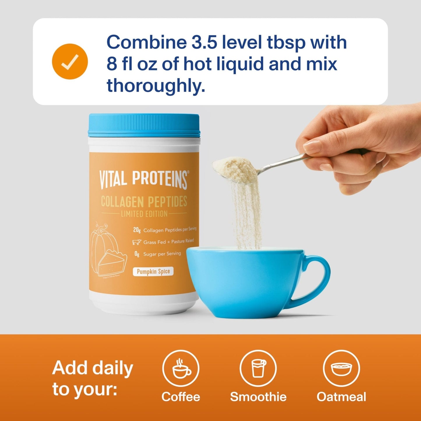 Vital Proteins® Pumpkin Spice Collagen Peptides, 20g Collagen Peptides, Healthy Hair, Skin, Nails & Joints - Maple Wellness Supplements
