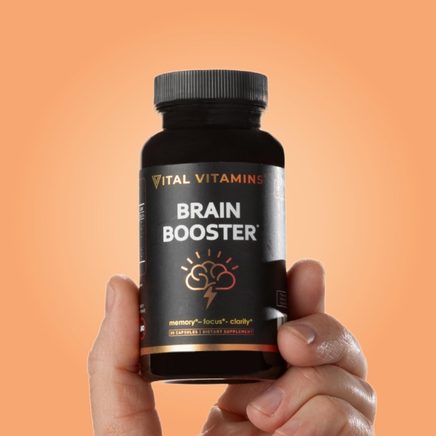 Vital Vitamins Brain Supplements with Bacopa Monnieri - for Memory and Focus – Nootropic Brain Booster - Caffeine-Free Support for Adults & Seniors – Non-GMO, 30-Day Supply, 30 Capsules - Maple Wellness Supplements