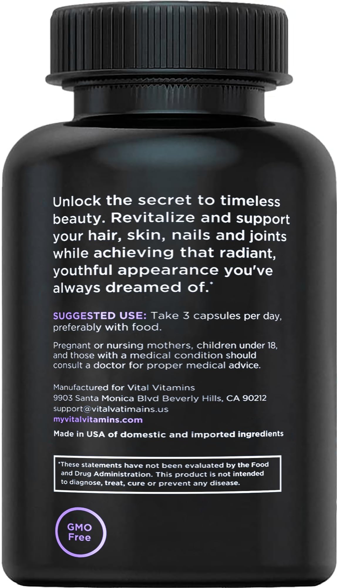 Vital Vitamins Multi Collagen Complex Plus - with Biotin, Hyaluronic Acid, Vitamin C - Type I, II, III, V, X - for Women & Men - Hair, Skin - Maple Wellness Supplements