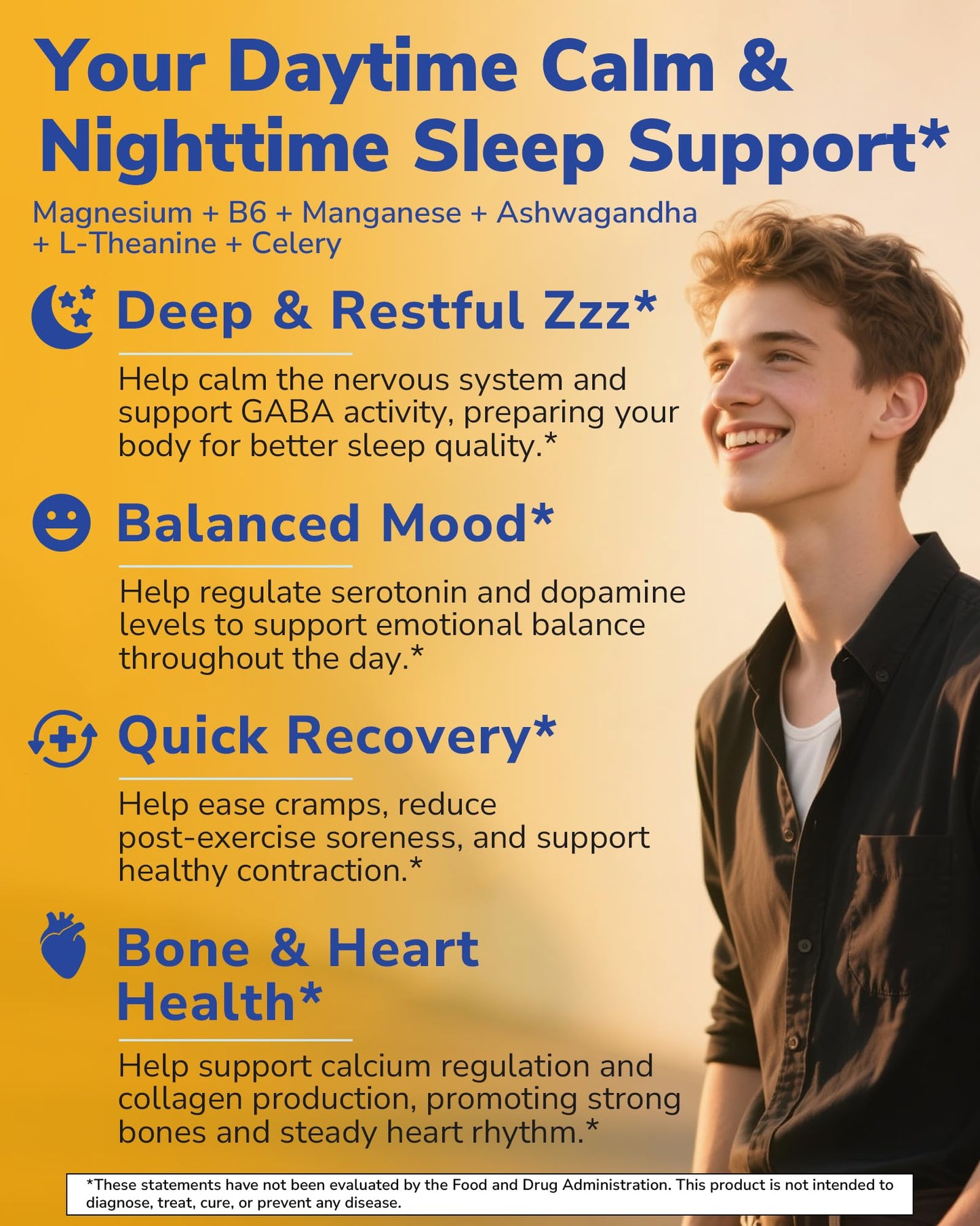 Vitalibre Magnesium Complex Supplement 500mg + Ashwagandha, L-Theanine, Vitamin B6 & Celery, High Absorption Magnesium Glycinate, Citrate, Malate, Sleep & Bone Support, 120 Vegan Capsules - Maple Wellness Supplements