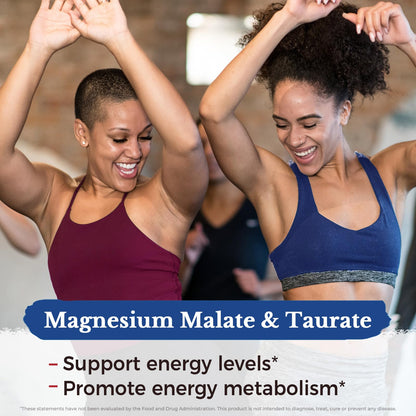 Vitalitown Magnesium Complex Supplement | 300mg Elemental Mag | Magnesium Citrate Glycinate Taurate Malate | Non-GMO, No Gluten, 90 Vegan Magnesio Capsules for Bone Brain Heart - Maple Wellness Supplements