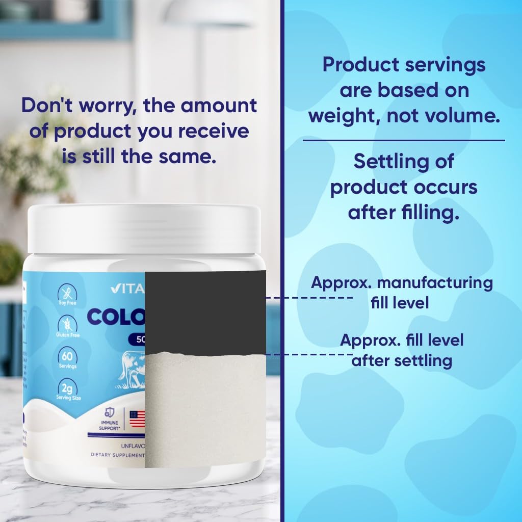 Vitamatic Bovine Colostrum Powder - 50% Highest IgG - Supplement for Gut Health - Maple Wellness Supplements