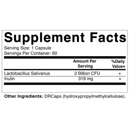 Vitamatic Lactobacillus Salivarius 2 Billion per DR Capsule - 60 Count - Digestive Support - Maple Wellness Supplements