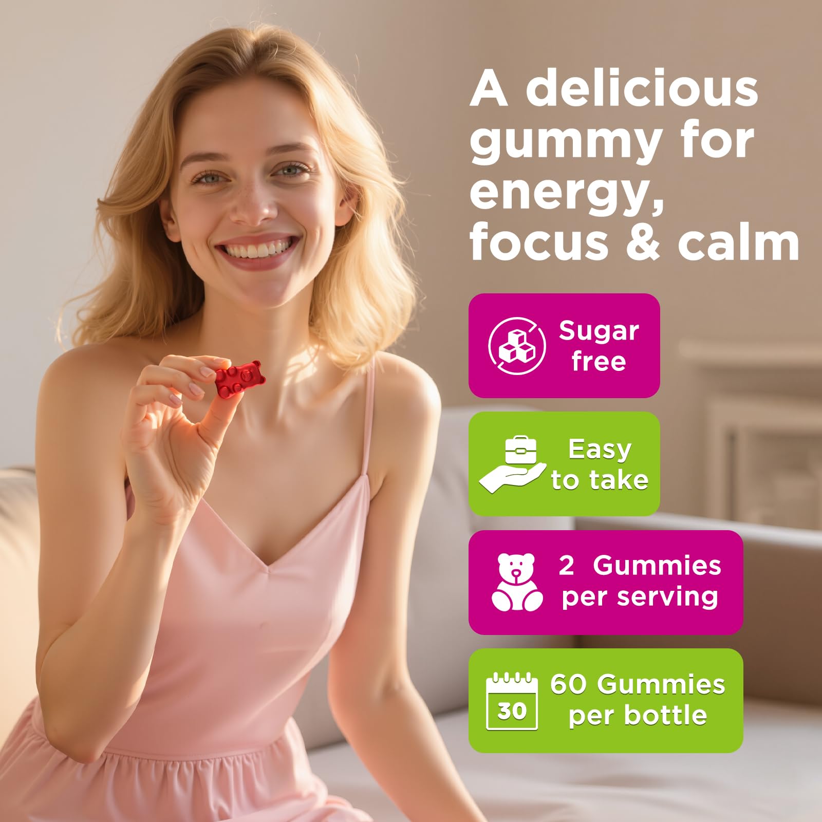 Vitamin B Complex Gummies for Women & Me, Vitamin B12, B1, B2, B3, B6, B7, B9 with Vitamin C, Zinc, Magnesium & CoQ10 for Energy, Brain, Nervous System & Mood, - Maple Wellness Supplements