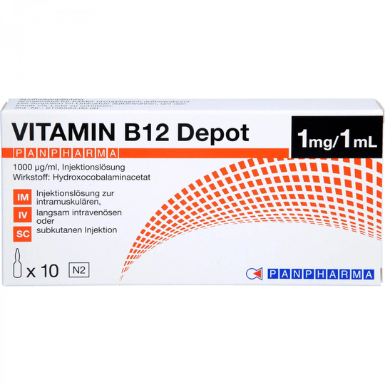 VITAMIN B12 DEPOT PANPHARMA 1000 μg/ml 10X1 ml Hydroxocobalamin - Maple Wellness Supplements