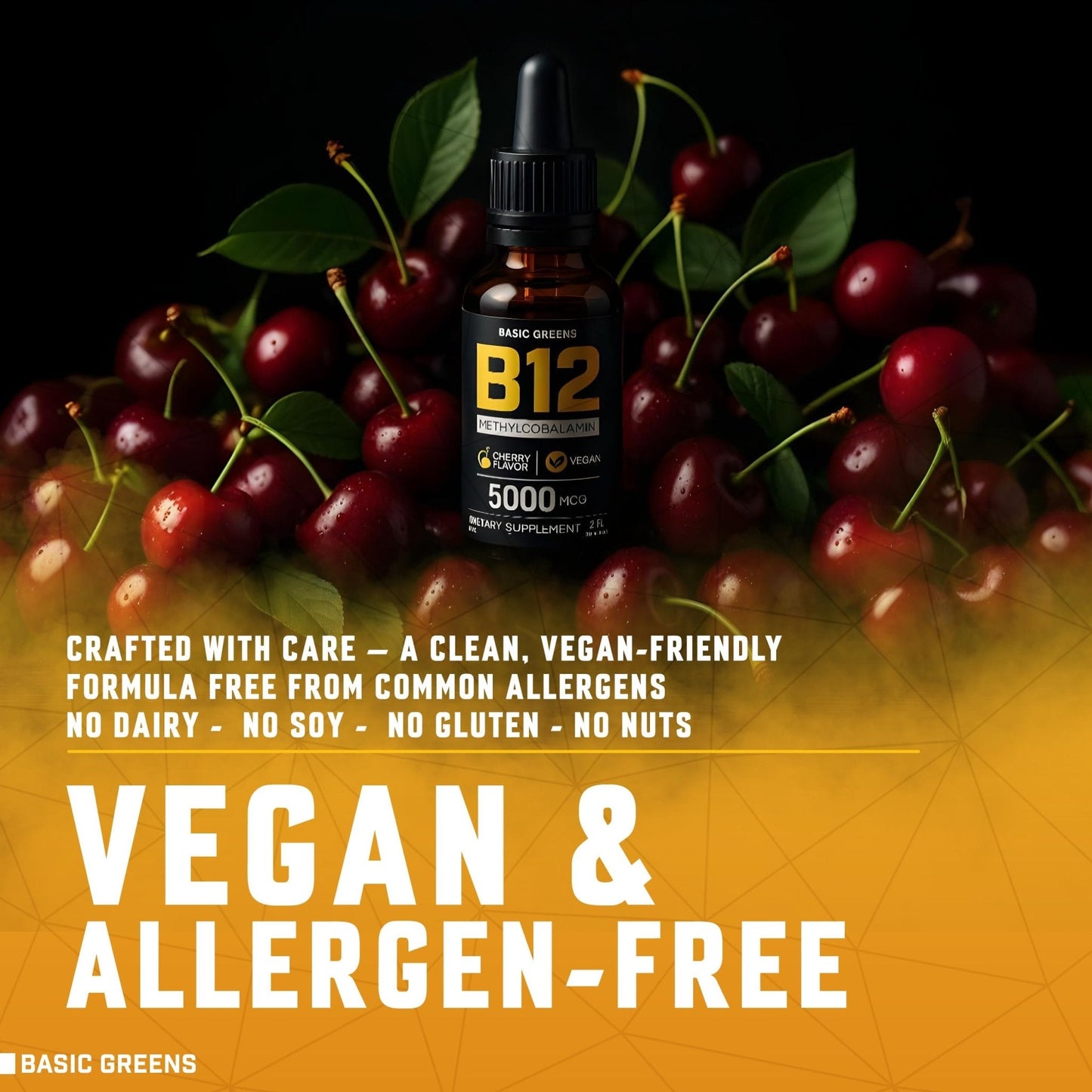 Vitamin B12 Sublingual Liquid Drops 5000 mcg – Vegan Methyl B-12 Supplement for Energy & Focus – B 12 Vitamin for Women & Men - Maple Wellness Supplements