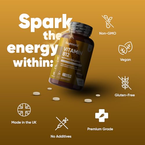 Vitamin B12 Tablets High Strength – 1000mcg Vegan B12 Supplement – 450 Pure Methylcob - Maple Wellness Supplements