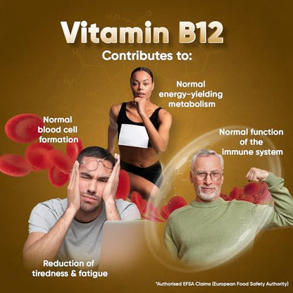 Vitamin B12 Tablets High Strength – 1000mcg Vegan B12 Supplement – 450 Pure Methylcob - Maple Wellness Supplements