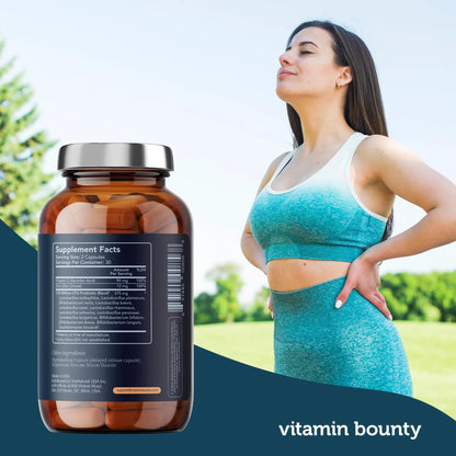 Vitamin Bounty Pro-100 Probiotic 100 Billion CFU - 13 Strains for Digestive Health & Immune Support - High Potency Probiotics for Women & Men - Delayed Release Capsules for Gut Health - 60 Count - Maple Wellness Supplements