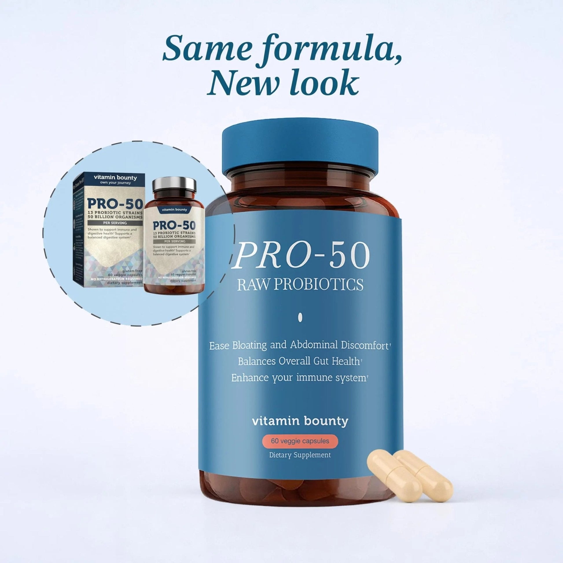 Vitamin Bounty Pro-50 Probiotics 50 Billion CFU for Women & Men - 13 Multi Strain Probiotic + Prebiotic - Digestive Health Supplements for Gut Health Support - Delayed Release Capsules for Men & Women - Maple Wellness Supplements