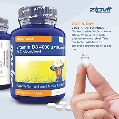 Vitamin D 4000iu 360 Micro Tablets. Vegetarian Society Approved. 12 Months Supply - Maple Wellness Supplements