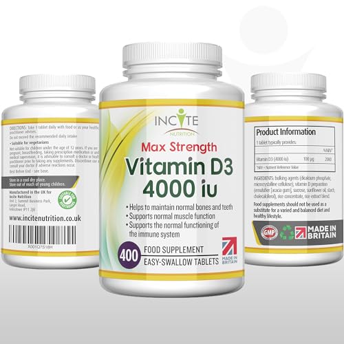 Vitamin D3 4000 iu - Vitamin D Tablets - 1 Year Supply Tablets - Vegetarian - Vitamin D - Maple Wellness Supplements