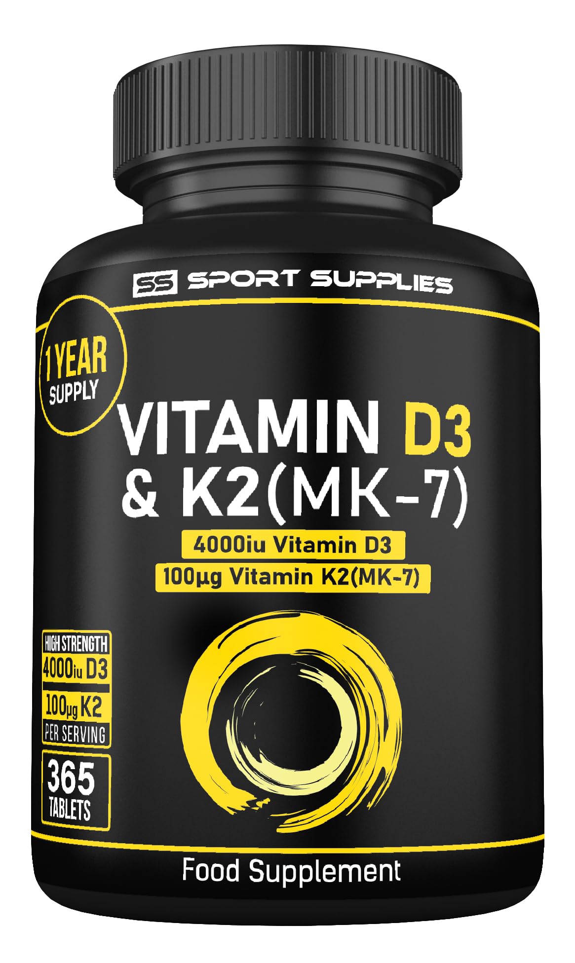 Vitamin D3 K2 High Strength Tablets - 365 Micro Tablets - Vitamin d3 4000 iu and k2 - Maple Wellness Supplements